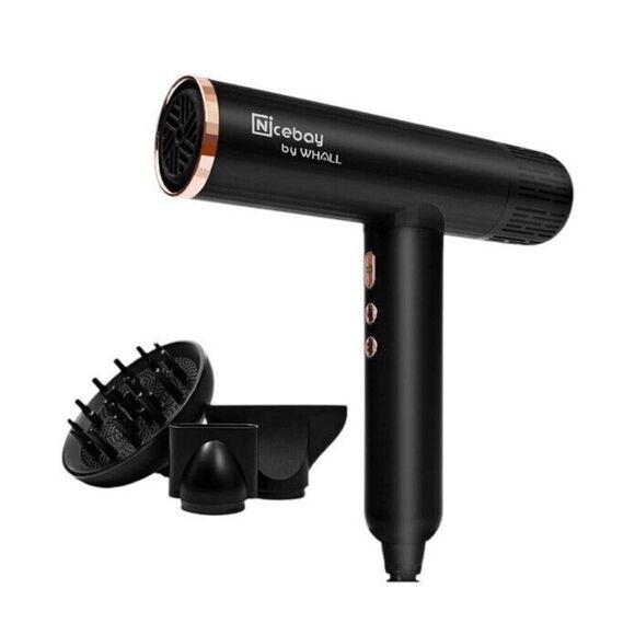 Nicebay Ionic Hair Dryer, Professional Blow Dryer with 3 Attachments Open Box - Picture 2 of 12